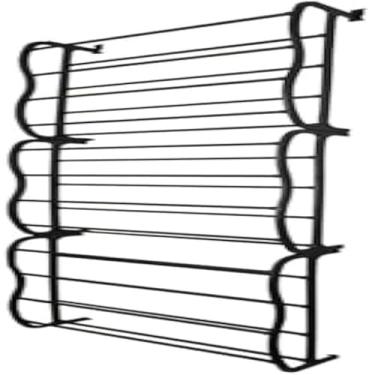 Imagem de Organizador de sapatos vertical, com prateleiras e ganchos, preto e util.