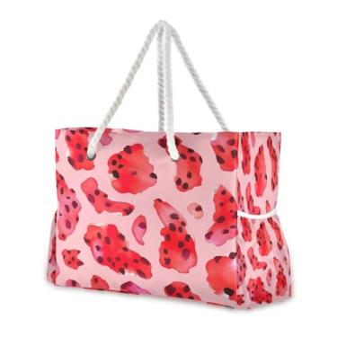 Imagem de Wassud Bolsa de praia abstrata aquarela grande bolsa de praia para mulheres, impermeável, à prova de areia, bolsa de viagem com zíper e bolso para piscina, academia, acampamento