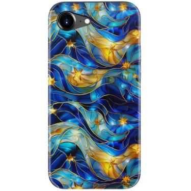 Imagem de Goodon Capa fofa para iPhone 16e - Compatível com carregamento sem fio - Capa rígida de camada dupla + capa de silicone - Capa protetora para celular com designs modernos para mulheres - Abstrato Bule