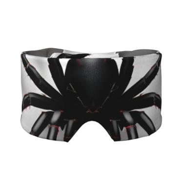 Imagem de Máscara de proteção contra olhos e orelhas com estampa de aranha preta, respirável, ajustável, blecaute, confortável