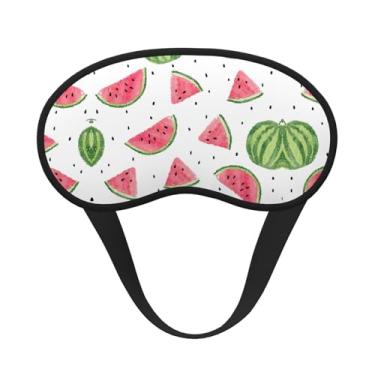 Imagem de Máscara de dormir blackout com estampa de frutas frescas melancia máscara para os olhos com luz macia para dormir meditação viagem ioga