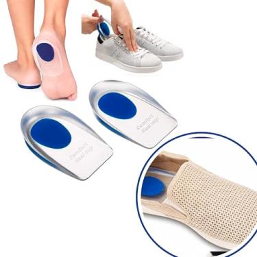 Imagem de Palmilhas Ortopédicas Silicone Gel Hidratante Massageadoras Protetoras de Calcanhar Calçado Sapato Conforto e Alívio de Dor Esporão Calcâneo Fascite Calcanheira Absorção de Impacto Premium