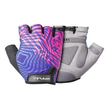 Imagem de Luva Bike Poker Antishock Gel Swift Preto Rosa Roxo, G