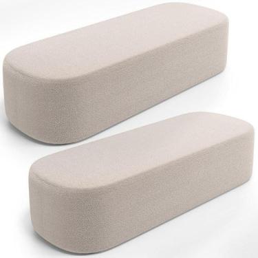Imagem de Kit 02 Puffs Decorativos Orgânico Para Living Quarto 140cm Doha W01 Bo