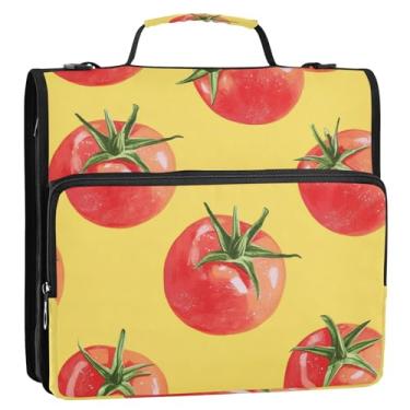 Imagem de Coikll Red Tomatoes (3) Pastas expansíveis de fichário com zíper em D, organizador de fichário com alça de ombro e alça para facilitar o transporte