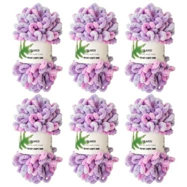 Imagem de DDL&HEXI 6 novelos de fio de laço, fio de chenille de dedo (105-6)