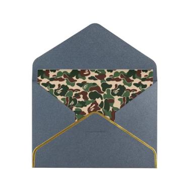 Imagem de SKKNT Aniaml Cartões de felicitações com estampa verde camuflada para todas as ocasiões, convites de festa de aniversário de casamento, 12,7 x 15,2 cm