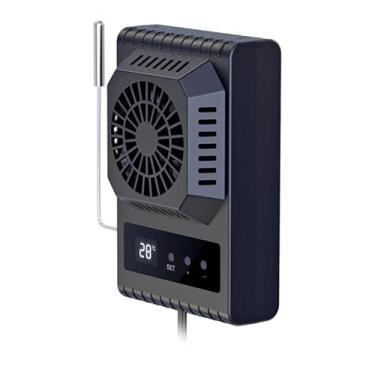 Imagem de Bothyi Ventilador para terrário de répteis com termômetro, antiderrapante e silencioso, ideal para gaiolas de pássaros, cobras e canários, Preto
