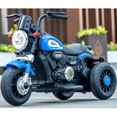 Imagem de Mini Moto Elétrica Infantil 6V – Som, Luz e Movimento Seguro para Crianças (até 30 kg) - Azul