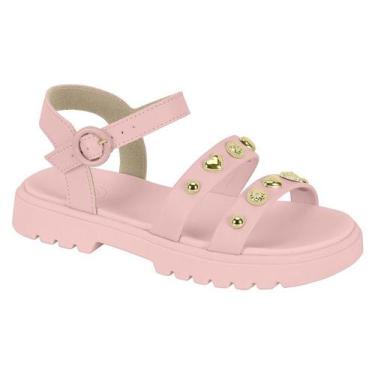 Imagem de Sandalia Infantil Molekinha Menina Fashion Detalhes Dourados Conforto,