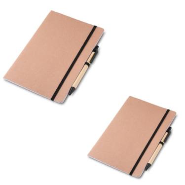 Imagem de Mini Caderno Kraft com 70 Folhas Pautadas, Blocos Adesivos Coloridos, Disco Rotativo dos Dias da Semana, Caneta Azul em Papelão Reciclado (Kit escritório Preto)