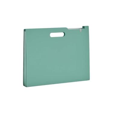 Imagem de Pasta Sanfonada com Aba e Alça, Azul Pastel, Plástico, 13 Divisórias, 23,5x2x33cm, Organizadora para Documentos