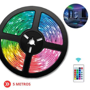 Imagem de Fita Rgb Led Dupla Face 5M Usb Decoração Festa Luz Ambiente Colorida -