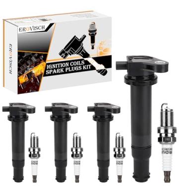 Imagem de Pacote 4 UF499 Bobina de ignição e vela de ignição - Compatível com Dodge Hyundai KIA - 06-10 Attitude, 06-11 Accent, 06-11 Rio, 06-11 Rio5, 2009 Rondo - 1.6L L4 Engine - Substitui # 27301-26640