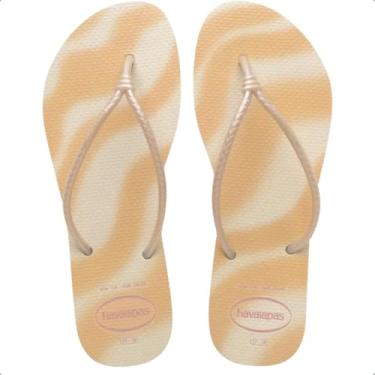 Imagem de Chinelo Havaianas Tube Gloss Feminino - Cor Bege Palha - Tamanho 37/38