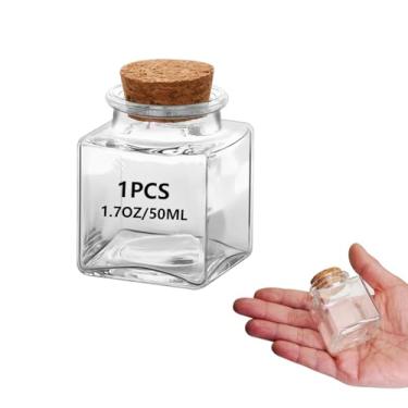 Imagem de eispap 2 mini garrafas de vidro de 50 ml, frascos pequenos de 50 ml, frascos com rolhas de cortiça de madeira, garrafas de desejos, garrafa de mensagem para lembrancinhas de casamento, lembrancinhas