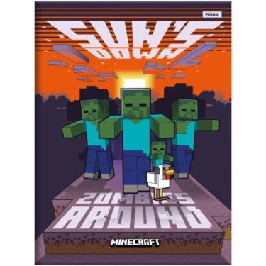 Imagem de Caderno Brochura 1/4 Capa Dura Minecraft 80 Folhas Pacote com 5 - Foro