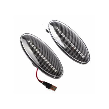 Imagem de Luzes indicadoras repetidoras dinâmicas de seta para Np300 para Navara D22 para Frontier para Fiera para Terrano 1998-2005 Luz de seta de carro (preto fumegado)