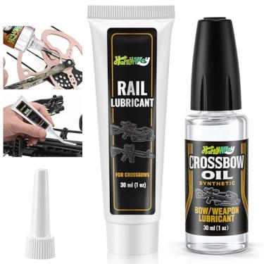 Imagem de HappyAlley Conjunto de lubrificante para trilho de besta e cera de corda, pacote com 2 unidades de 30 ml, lubrificante para besta e kit de lubrificante de arco cruzado para arco cruzado para reduzir o