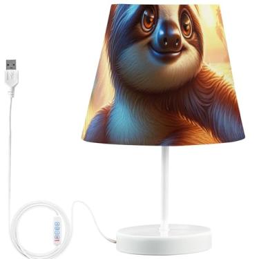Imagem de TSENQUE Candeeiro de mesa de surfe de preguiça fofo personalizado luminárias de cabeceira LED para mesa de cabeceira recarregável por USB lâmpadas decorativas de quarto aconchegantes