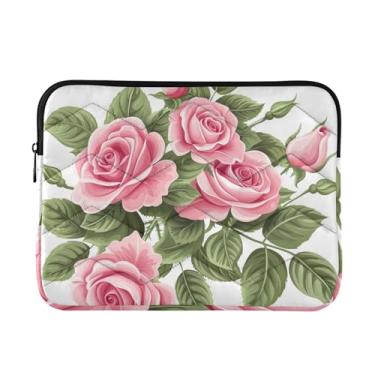 Imagem de GAIGEO Bolsa organizadora de laptop Dragon Fog Castle, capa de viagem durável, linda bolsa para laptop feminina de 13 a 14 polegadas, buquê de rosas (5), tamanho único
