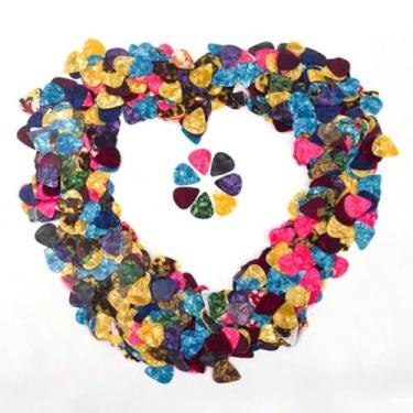 Imagem de Conjunto de palhetas de guitarra com 10 peças: fino, médio, grosso para acústico, elétrico, baixo, multicolorido, G