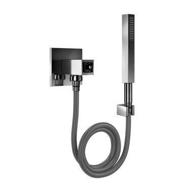 Imagem de Ducha Manual Com Desviador Docol Square 604248 Grafite Polido