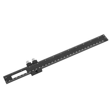 Imagem de Cryfokt Carpintaria Liga de Alumínio Ajustável Slide Stop Scriber Régua para Carpintaria Desenho Desenho Layout Designers Metalúrgicos (30,5 cm/12 pol.)