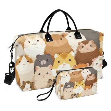 Imagem de CEBUGI Bolsa feminina acolchoada de porquinho-da-índia grande, bolsa de viagem de fim de semana, bolsas hospitalares para trabalho de parto e parto