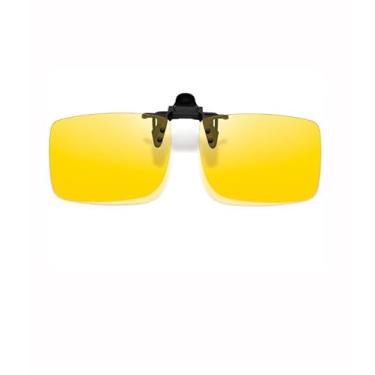 Imagem de Clip on Óculos de sol feminino masculino sem aro Flip Up Sunnies Shades SY6173, Lente amarela