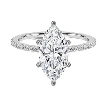 Imagem de Anel De Zircônia Olho De Cavalo Em Prata Esterlina 925 Para Mulheres, 