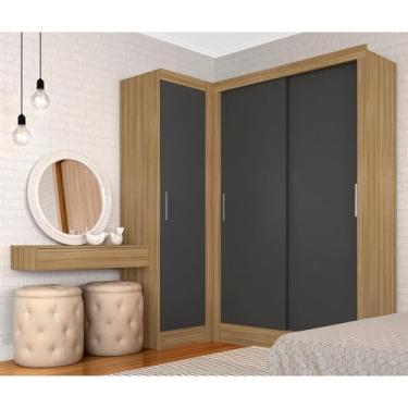 Imagem de Guarda Roupa Modulado Porta De Correr Anne Bor/graf - Móveis Arapongas Boreal/grafite