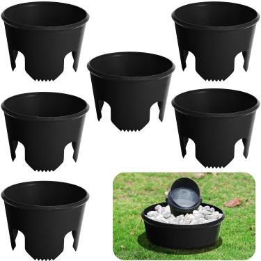 Imagem de Mizelu 6 peças, protetor de luz de gramado, aspersor de paisagem ABS e protetor de luz, proteção contra irrigadores de grama à prova d'água para reduzir danos causados por cortadores de grama ao ar