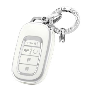 Imagem de Capa de chaveiro com chaveiro serve para Honda Civic/Accord/HR-V/CR-V/Pilot/Sport/SI/EX/EX-L/Touring (não OEM), acessórios para chaves automotivas