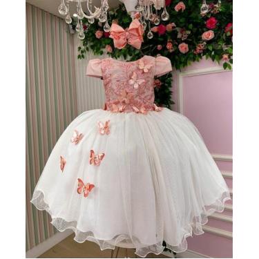 Imagem de Vestido Juvenil Midi Vila Lele Sabrina Pessego e Off - Elegante e Conf