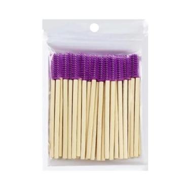 Imagem de Escovas De Máscara Com Cabo De Bambu 50 Peças, Escovas Para Extensão D