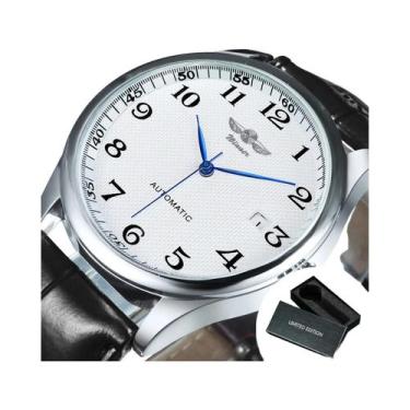 Imagem de Relógio Clássico Retro Masculino Automático Mecânico Com Ponteiros Azu