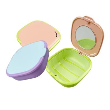 Imagem de SENLIN DENTAL 2 peças de estojo retentor com espelho, estojo alinhador com orifícios de ventilação, estojo de limpeza alinhador Protable para protetores de boca noturnos de viagem, suspensórios