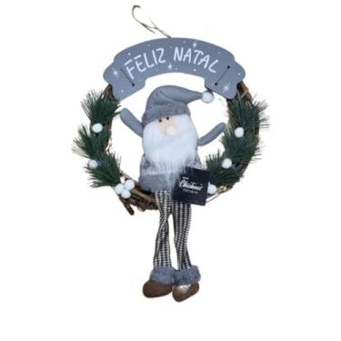 Imagem de Guirlanda Sisal Placa Bonecos Xadrez/CZ – Guirlanda natalina – receba seus convidados com elegância e espírito festivo