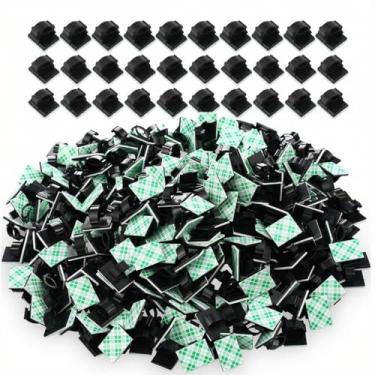 Imagem de Clipes de gerenciamento de cabos adesivos de 100 peças, fixação forte para organização de fios