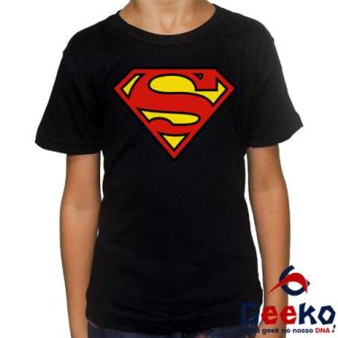 Imagem de Camiseta Infantil Superman 100% Algodão Super Homem Supergirl Super-Ho