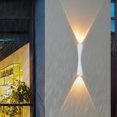 Imagem de Luzes de parede LED externas para cima e para baixo, lâmpadas de parede de design moderno, IP65, à prova d'água, arandelas de metal de alumínio para interior/exterior para corredor, jardim, terraço