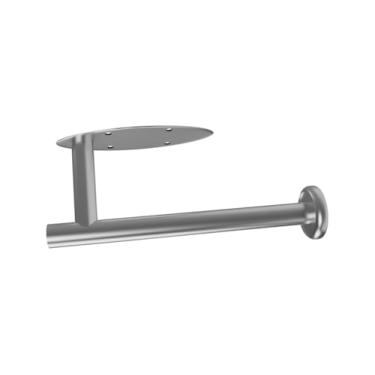 Imagem de Suporte de toalha de papel - Suporte de toalha de papel sob o armário para cozinha e banheiro, suporte de parede e suporte de toalha de papel de aço inoxidável prateado para pendurar autoadesivo