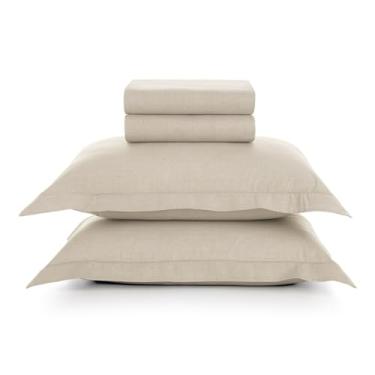 Imagem de Karsten, Kit Jogo De Lençol Karsten 4 Peças Cama King Tesso 100% Algodão Cor:Bege