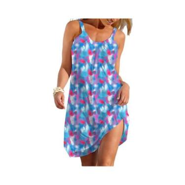 Imagem de Vestido Casual Elegante Com Estampa Tie Dye Para Mulheres, Vestido Sol