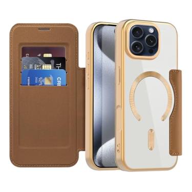 Imagem de Asuwish Capa de telefone para iPhone 15 Pro 6,1 polegadas capa carteira magnética com protetor de tela de vidro temperado flip porta-cartão de crédito bloqueio RFID acessórios para celular i Phone15