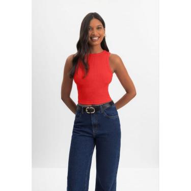 Imagem de Blusa Cropped Feminina Canelada Essendi-Feminino