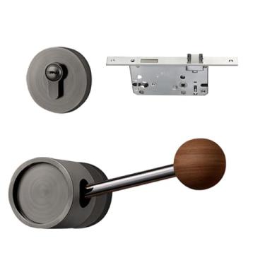 Imagem de Maçaneta Com Fechadura Interior | Fecho Silencioso De Alta Resistência Sem Chave,Maçanetas Com Fechadura Para Portas Interiores - Para Casa Porta Interior Quarto Banheiro Garagem Segurança