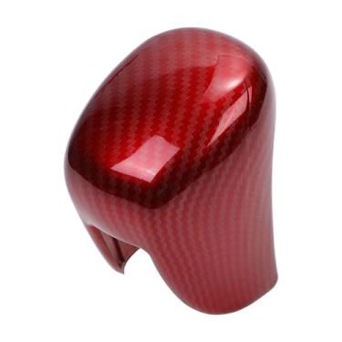 Imagem de TUCKBOLD Capa decorativa de botão de mudança de marchas automática para Honda Civic 22-25 CR-V/HR-V 23-25 console acabamento interior adesivo estilo decoração fibra de carbono vermelho 1 peça