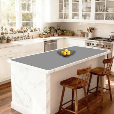 Imagem de Tapete de silicone extra grande de 120 cm x 80 cm para bancada de cozinha, protetor de bancada antiderrapante resistente ao calor de 1,5 mm de espessura, tapete de cozinha durável à prova d'água para